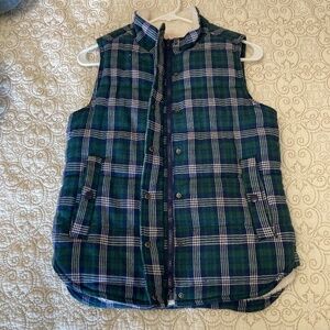 Skies Are Blue Plaid, Puffy Vest